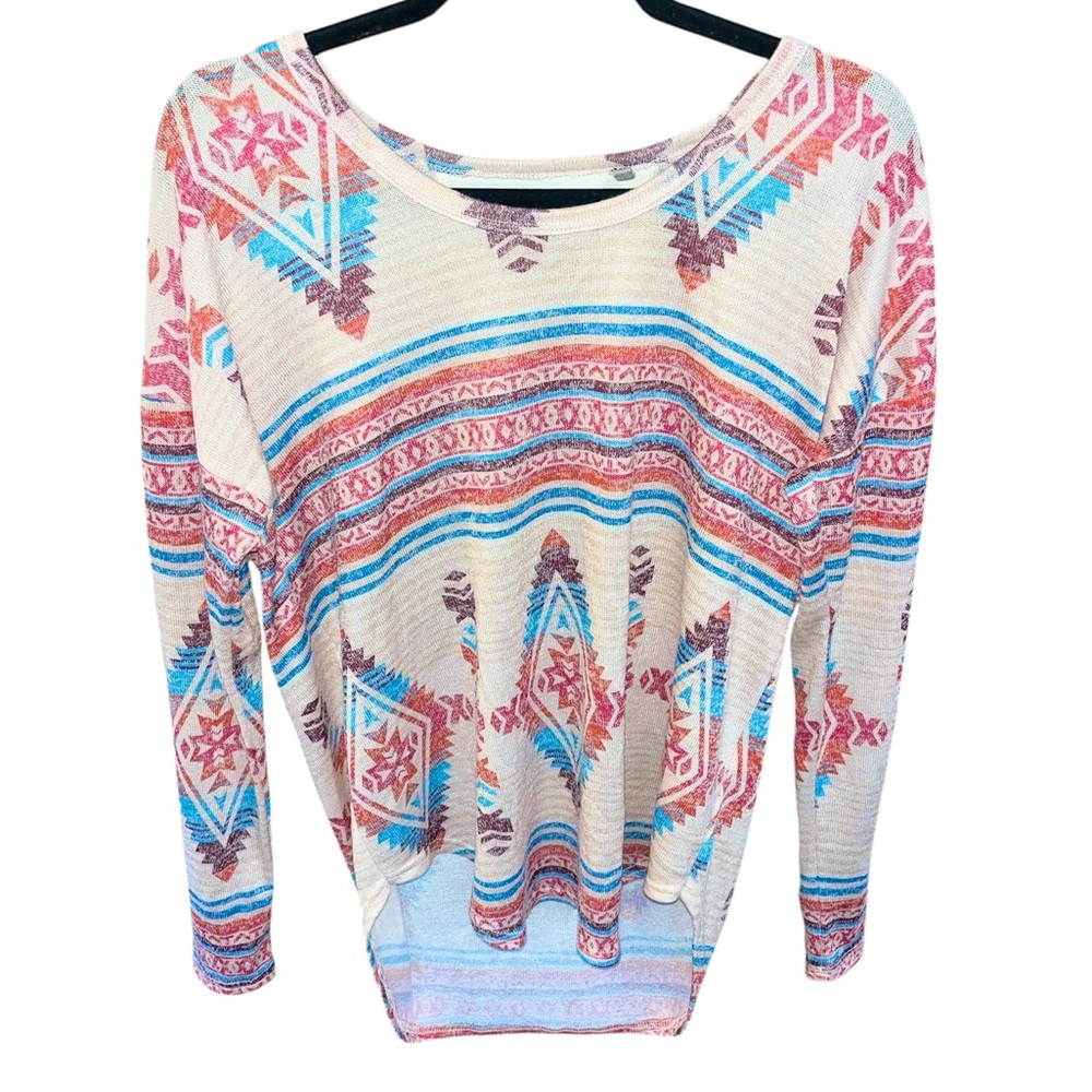 Panhandle Slim Short To Long Tribal Pattern Sweater Top